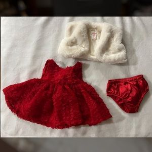 Baby Girls' Textured Mesh Dress with Shrug Cat & Jack™M Cream Newborn